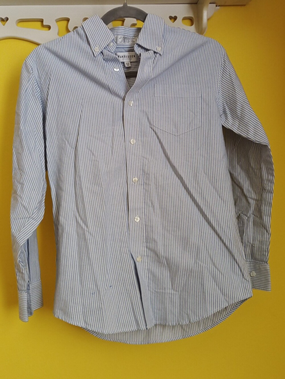 Van Heusen Blue and White Pinstripe Button Up Shirt